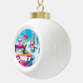Pinguine in der Antarktis Keramik Kugel-Ornament (Rechts)