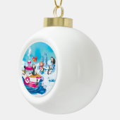 Pinguine in der Antarktis Keramik Kugel-Ornament (Rechts)