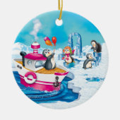 Pinguine in der Antarktis Keramik Ornament (Vorne)