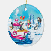 Pinguine in der Antarktis Keramik Ornament (Links)
