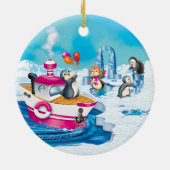 Pinguine in der Antarktis Keramik Ornament (Hinten)