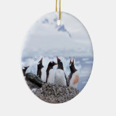 Pinguine in der Antarktis Keramik Ornament (Rechts)