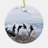 Pinguine in der Antarktis Keramik Ornament (Vorne)