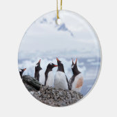 Pinguine in der Antarktis Keramik Ornament (Links)
