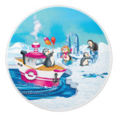 Pinguine in der Antarktis Keramikknauf (Vorderseite)