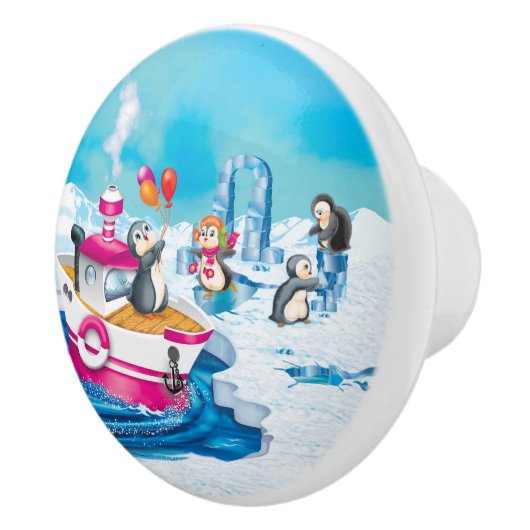 Pinguine in der Antarktis Keramikknauf (Rechts)