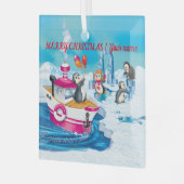 Pinguine in der Antarktis Ornament Aus Glas (Vorderseite links)