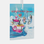 Pinguine in der Antarktis Ornament Aus Glas (Vorderseite Rechts)