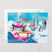 Pinguine in der Antarktis Postkarte (Vorne/Hinten)