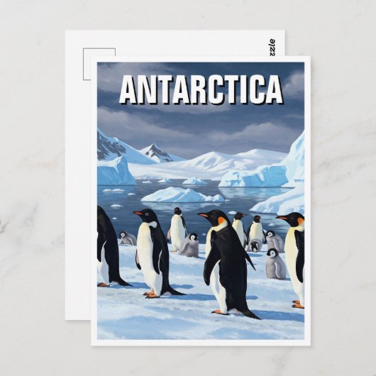 Pinguine in der Antarktis Postkarte (Vorne/Hinten)
