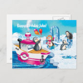 Pinguine in der Antarktis Postkarte (Vorne/Hinten)