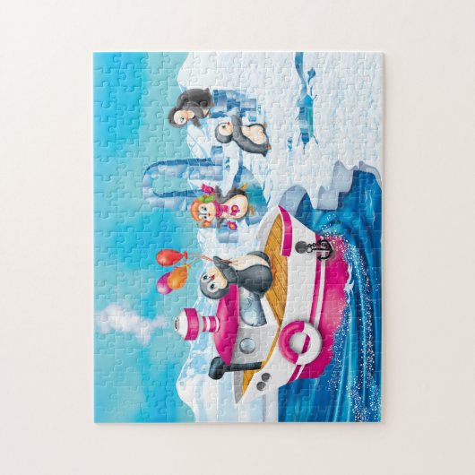 Pinguine in der Antarktis Puzzle (Vertikal)