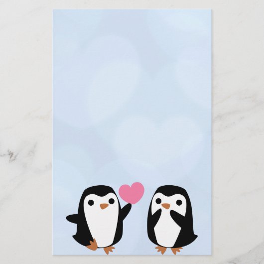 Pinguine in der Liebe Briefpapier (Vorderseite)