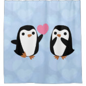 Pinguine in der Liebe Duschvorhang (Vorderseite)