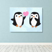 Pinguine in der Liebe Leinwanddruck (Insitu (Holzboden))