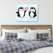 Pinguine in der Liebe Leinwanddruck (Insitu (Schlafzimmer))