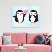 Pinguine in der Liebe Leinwanddruck (Insitu (Wohnzimmer))