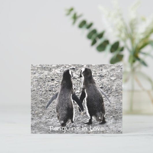 Pinguine in der Liebe Postkarte (Stehend Vorderseite)