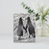 Pinguine in der Liebe Postkarte (Stehend Vorderseite)