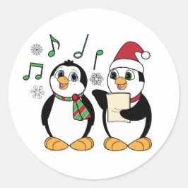Pinguine in der Schneeprägung Runder Aufkleber