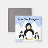 Pinguine in Gefahr Magnet (Vorderseite/Rückseite)