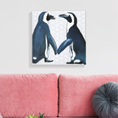 Pinguine in Liebe Leinwanddruck (Insitu (Wohnzimmer))