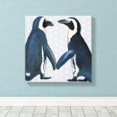 Pinguine in Liebe Leinwanddruck (Insitu (Holzboden))