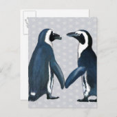 Pinguine in Liebe Postkarte (Vorne/Hinten)