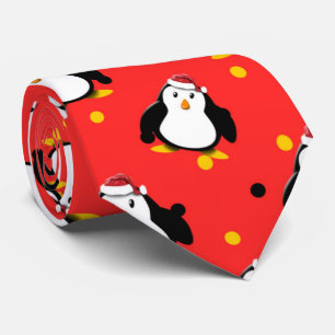 Pinguine in Weihnachtsstimmung Santa Hut und Spaß Krawatte