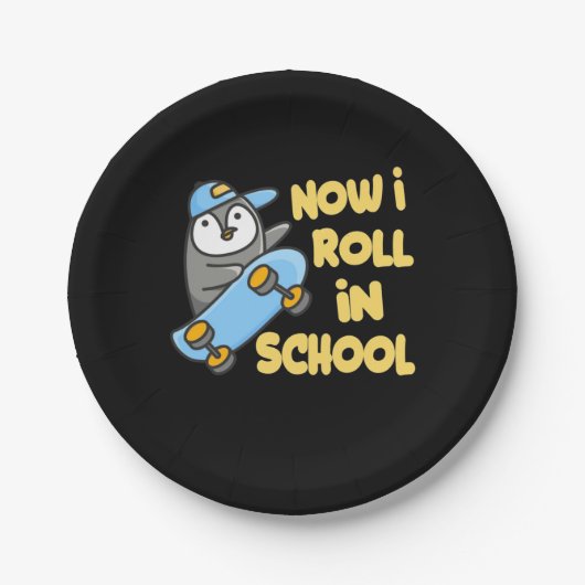 Pinguine jetzt, wo ich in der Schule bin Pappteller (Vorderseite)