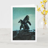Pinguine Karte (Gelbe Blume)