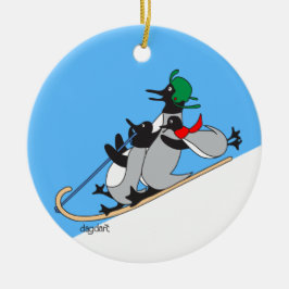 Pinguine Keramik Ornament