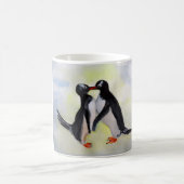 Pinguine Kiss Watercolor Zeichnend Tasse (Mittel)