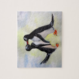 Pinguine Kiss Zeichnend Puzzle