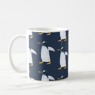 Pinguine: Kleine dunkle Wasserfarbe Kaffeetasse