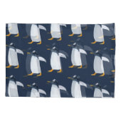 Pinguine: Kleine dunkle Wasserfarbe Kissenbezug (Rückseite)