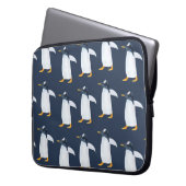 Pinguine: Kleine dunkle Wasserfarbe Laptopschutzhülle (Vorderseite Links)