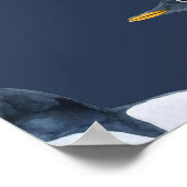 Pinguine: Kleine dunkle Wasserfarbe Poster (Ecke)