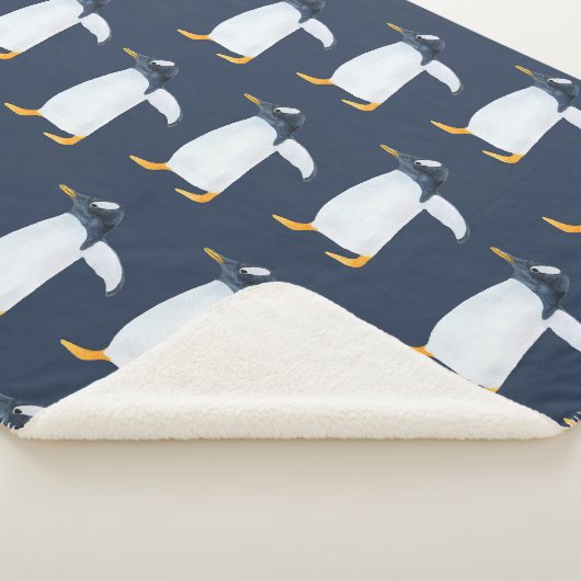 Pinguine: Kleine dunkle Wasserfarbe Sherpadecke (3/4)