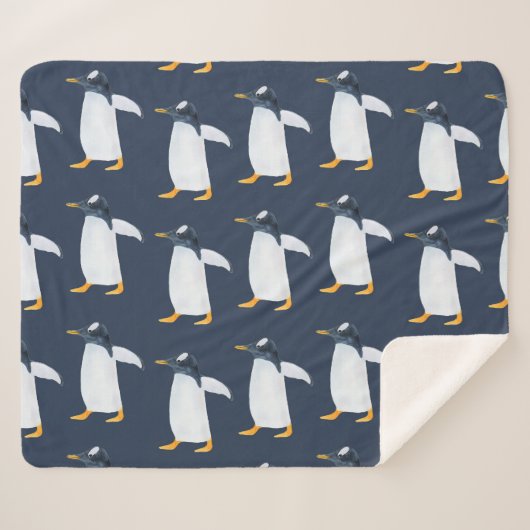 Pinguine: Kleine dunkle Wasserfarbe Sherpadecke (Vorderseite (Horizontal))