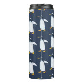 Pinguine: Kleine dunkle Wasserfarbe Thermosbecher (Rückseite)