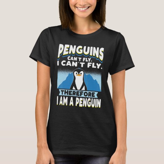 Pinguine können Pinguin Boys Girls nicht fliegen K T-Shirt (Vorderseite)