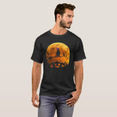 Pinguine Kostüm Witz Reiten Broom Moon Halloween T-Shirt (Vorne ganz)