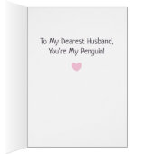 Pinguine küssen, lustig, du bist mein Pinguin-Mann (Innen (Rechts))