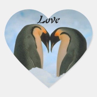 Pinguine-Liebe Herz-Aufkleber