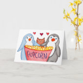 Pinguine Liebe Popcorn Karte (Gelbe Blume)
