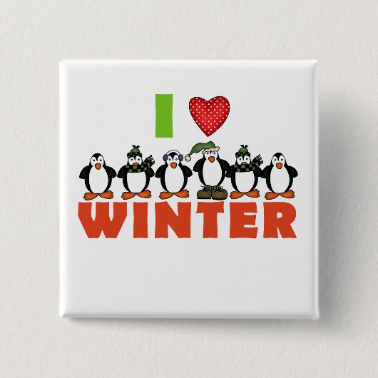 Pinguine Liebe Winterhemden und Geschenke Button (Vorderseite)