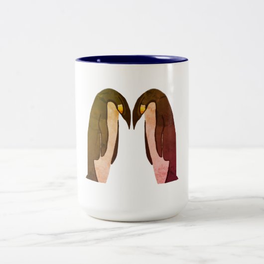 Pinguine Liebe Zweifarbige Tasse (Mittel)
