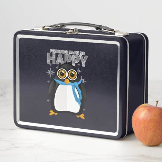 Pinguine machen mich glücklich metall brotdose (Beispiel)