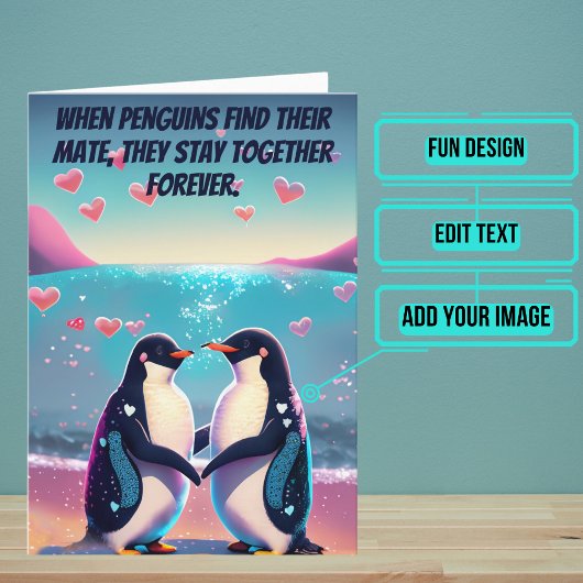 Pinguine Mate for Life Fiancée/Girlfriend Birthday Karte